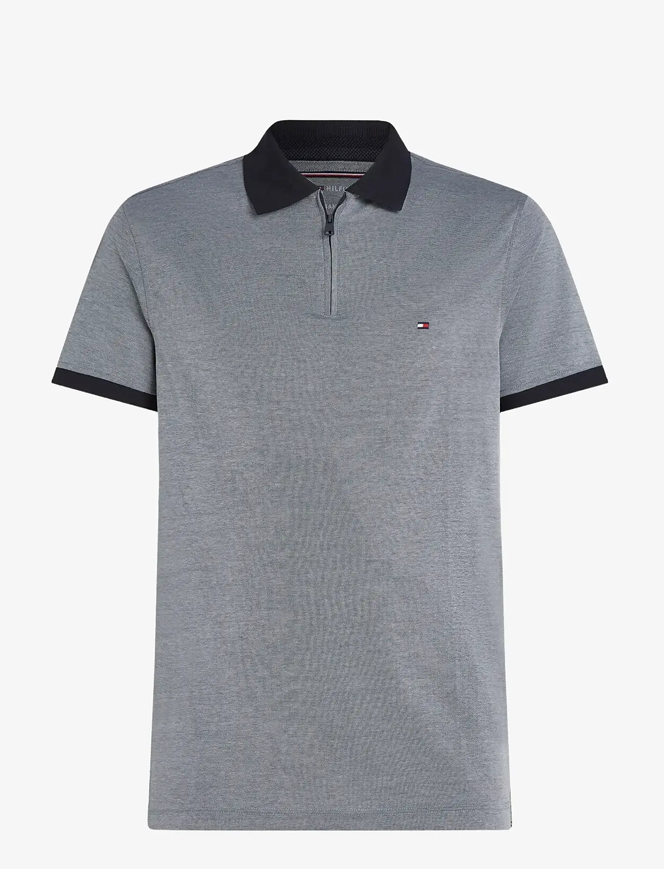 Tommy Hilfiger - PERFORMANCE OXFORD ZIP REG POLO - kortærmede poloer - desert sky   white - 1