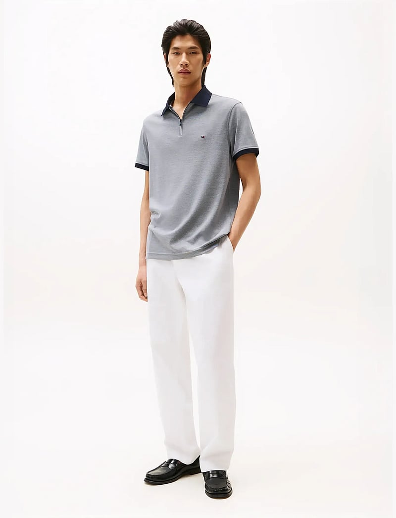 Tommy Hilfiger - PERFORMANCE OXFORD ZIP REG POLO - kurzärmelig - desert sky white - 4