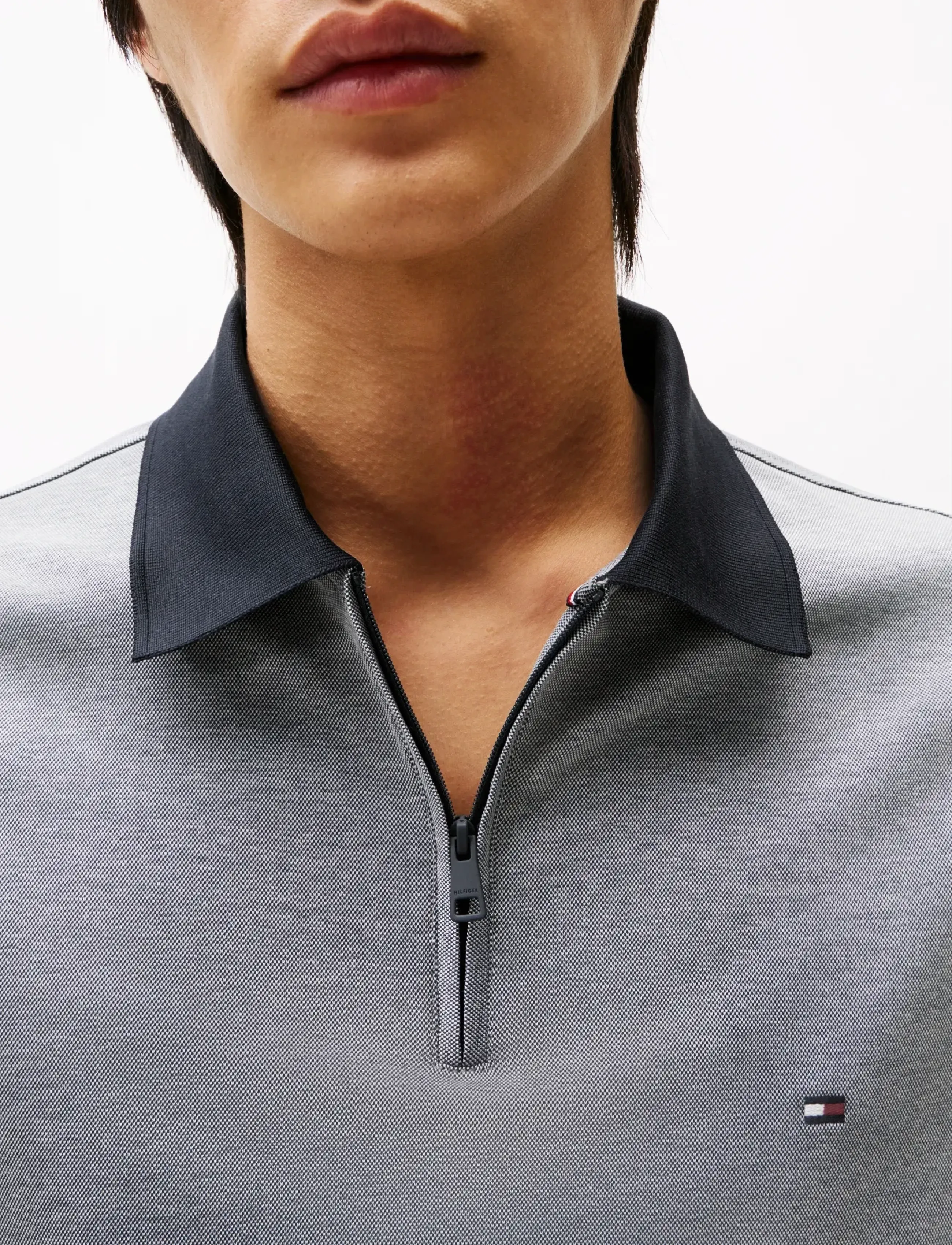 Tommy Hilfiger - PERFORMANCE OXFORD ZIP REG POLO - short-sleeved polos - desert sky   white - 5
