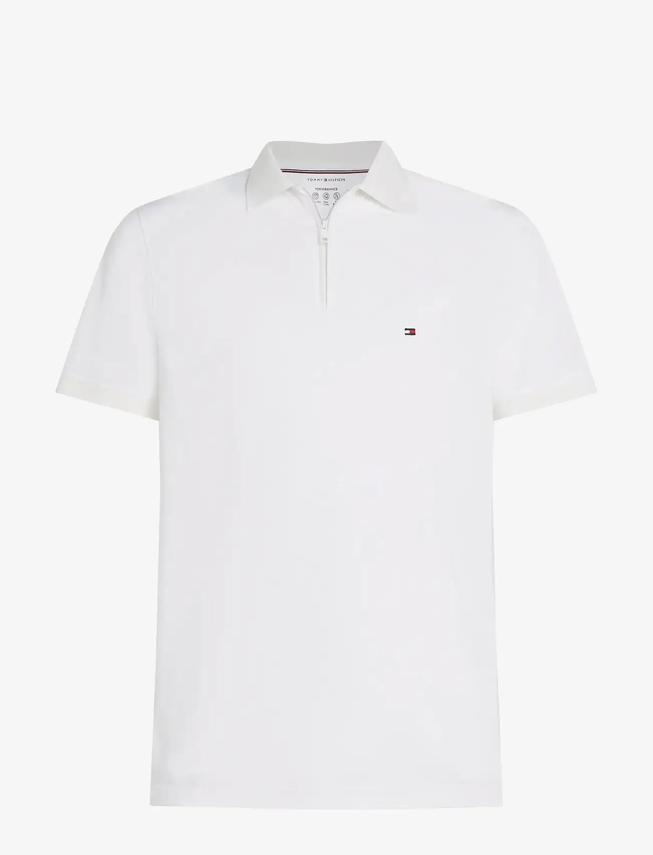 Tommy Hilfiger - PERFORMANCE OXFORD ZIP REG POLO - kortærmede poloer - white   white - 1