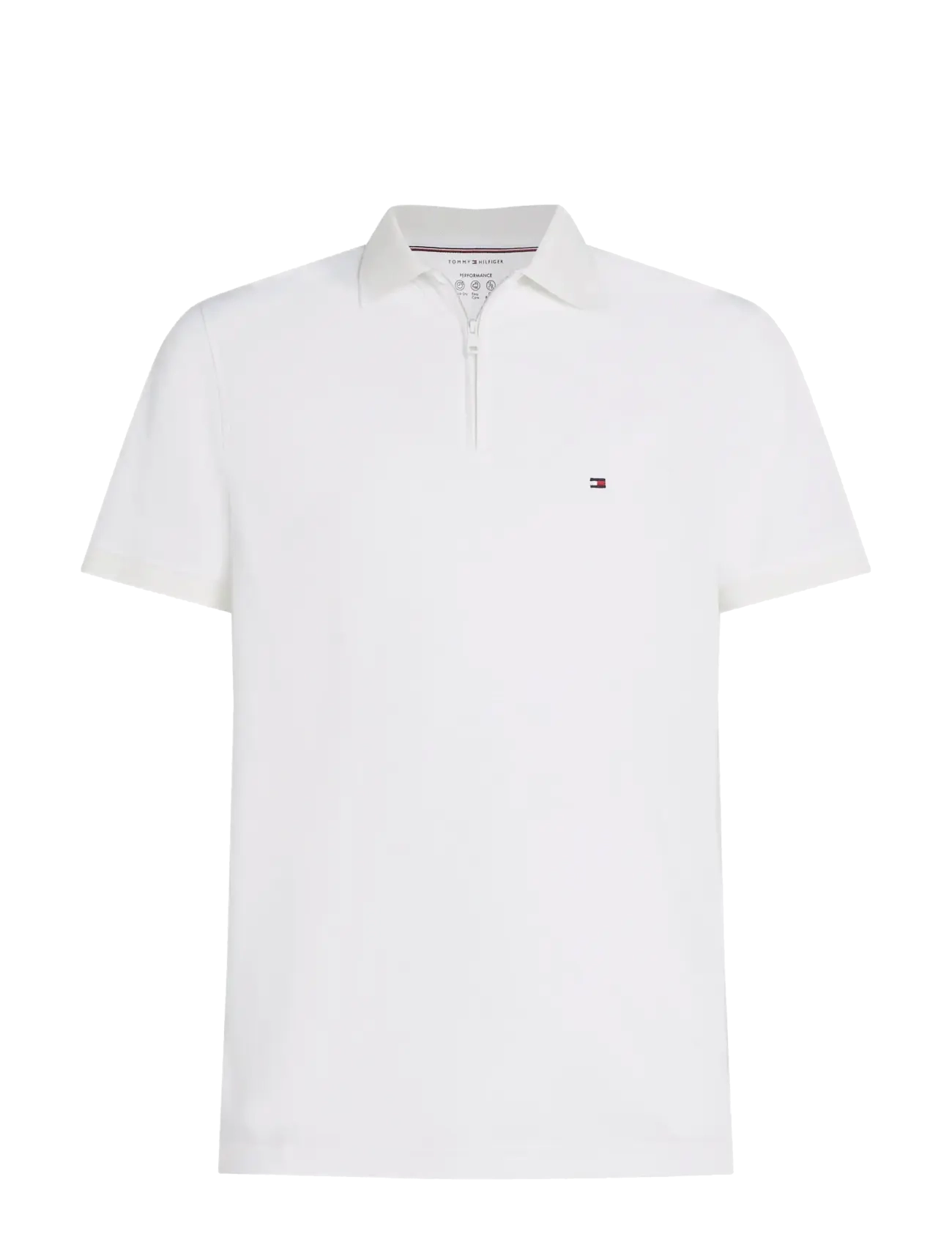 Tommy Hilfiger PERFORMANCE OXFORD ZIP REG POLO - Poloer - WHITE   WHITE / white