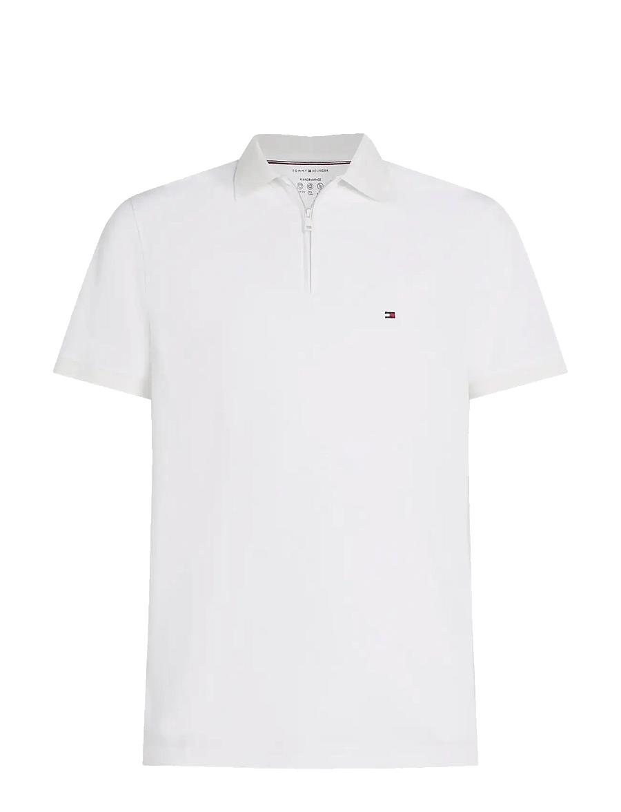 Tommy Hilfiger - PERFORMANCE OXFORD ZIP REG POLO - kurzärmelig - white white - 1