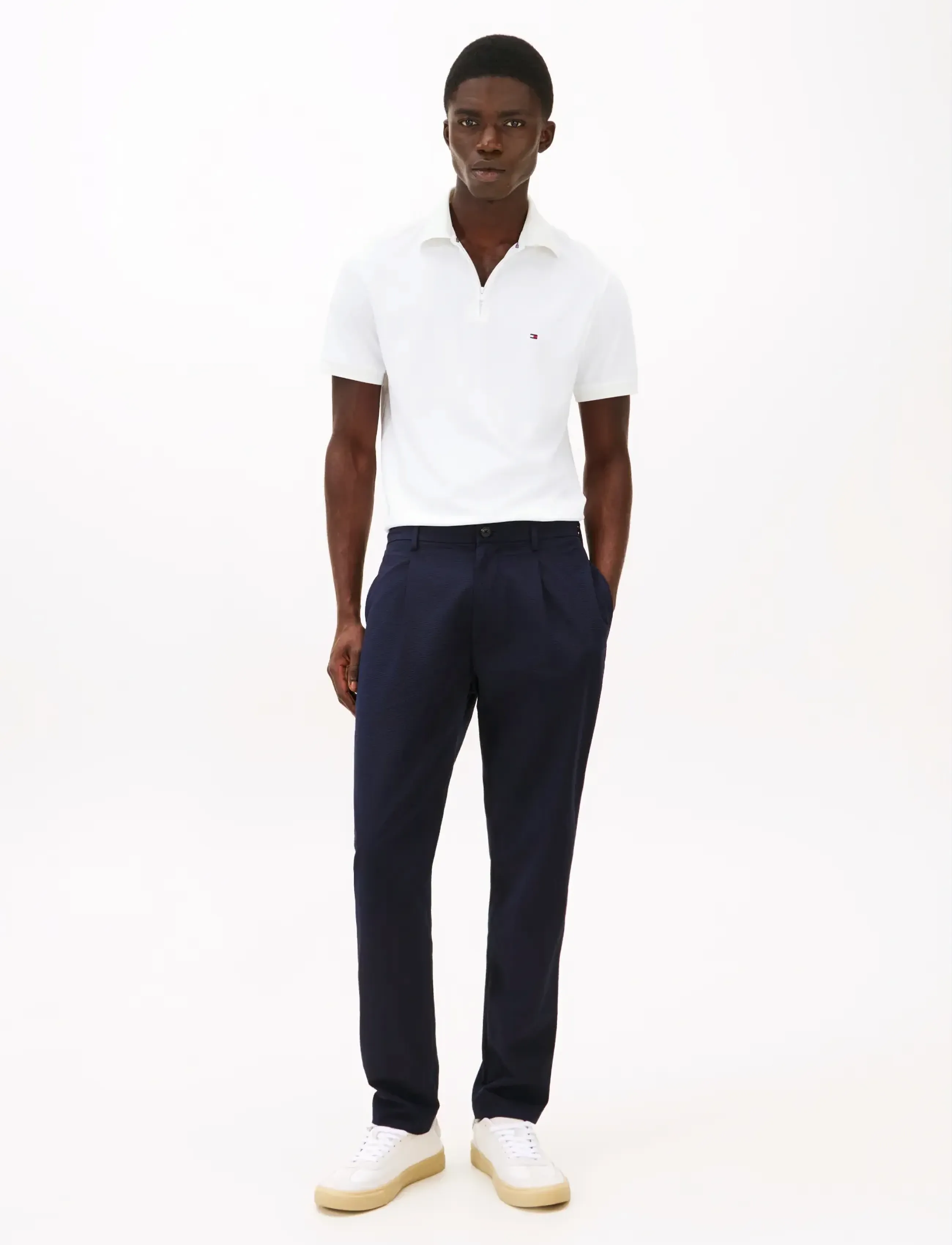 Tommy Hilfiger - PERFORMANCE OXFORD ZIP REG POLO - short-sleeved polos - white   white - 4