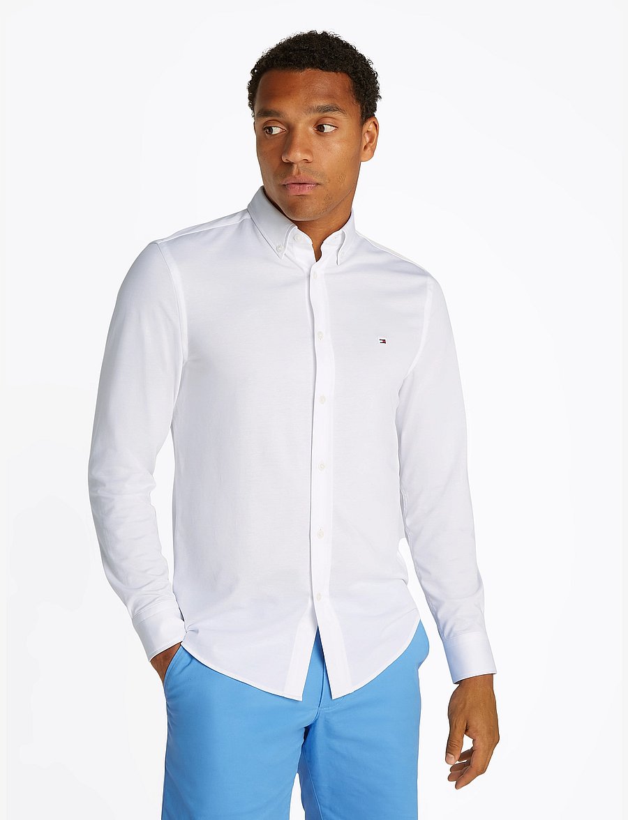 Tommy Hilfiger - PERFORMANCE TWO TONE SF SHIRT - vabaajasärgid - th optic white - 5