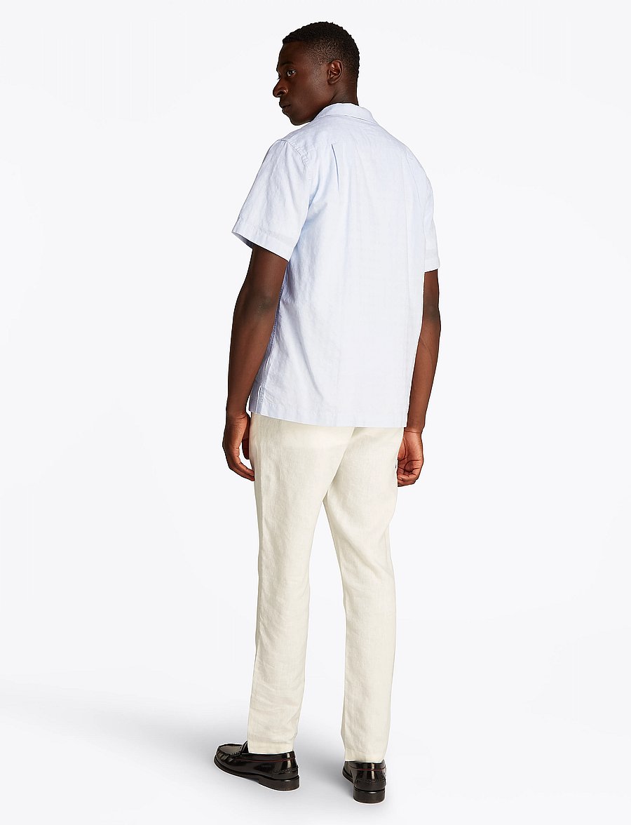 Tommy Hilfiger - COTTON LINEN DOBBY SS RF SHIRT - breezy blue - 1