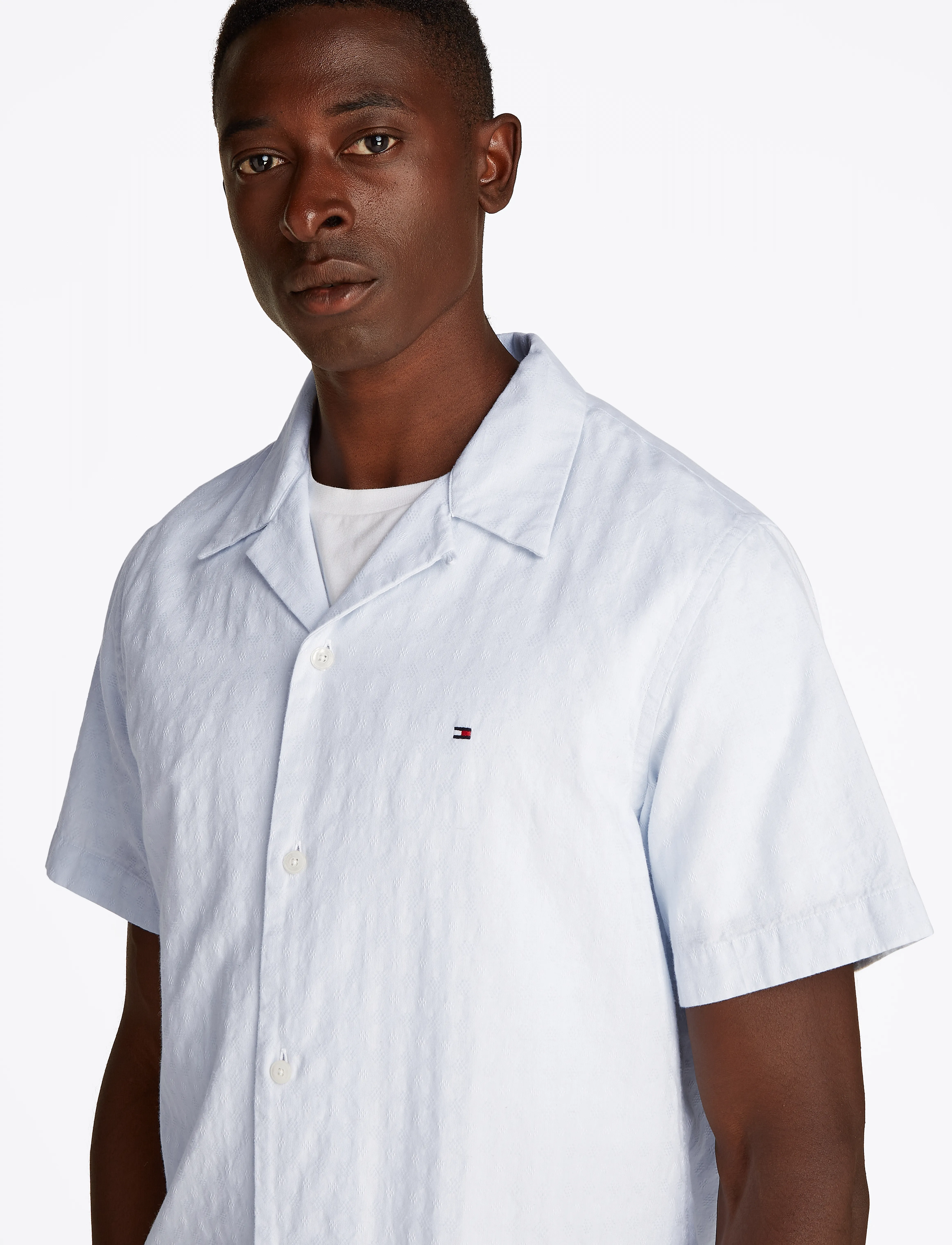 Tommy Hilfiger - COTTON LINEN DOBBY SS RF SHIRT - breezy blue - 2