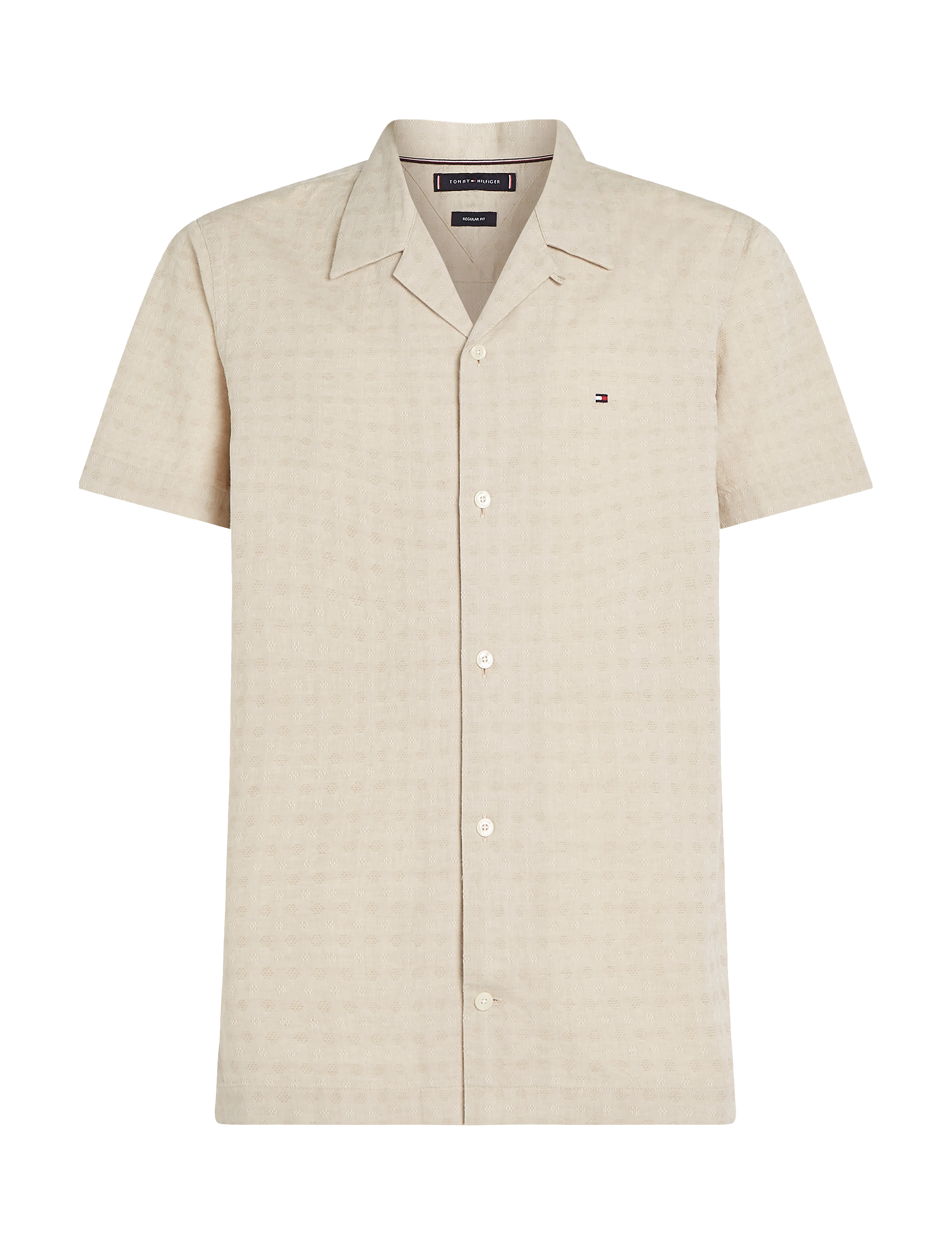 Tommy Hilfiger - COTTON LINEN DOBBY SS RF SHIRT - ivory silk - 0