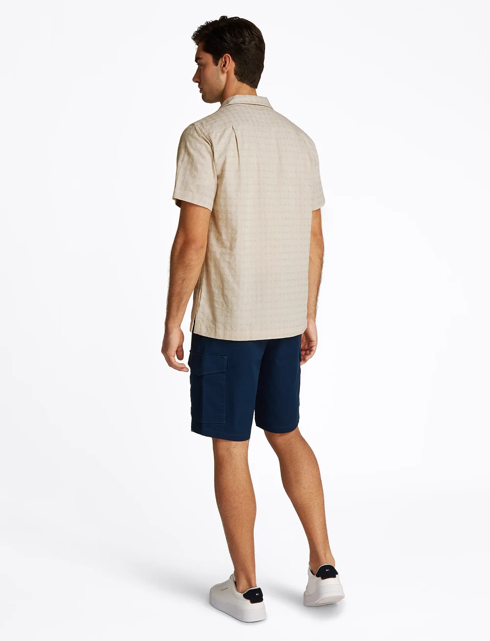 Tommy Hilfiger - COTTON LINEN DOBBY SS RF SHIRT - hørskjorter - ivory silk - 1