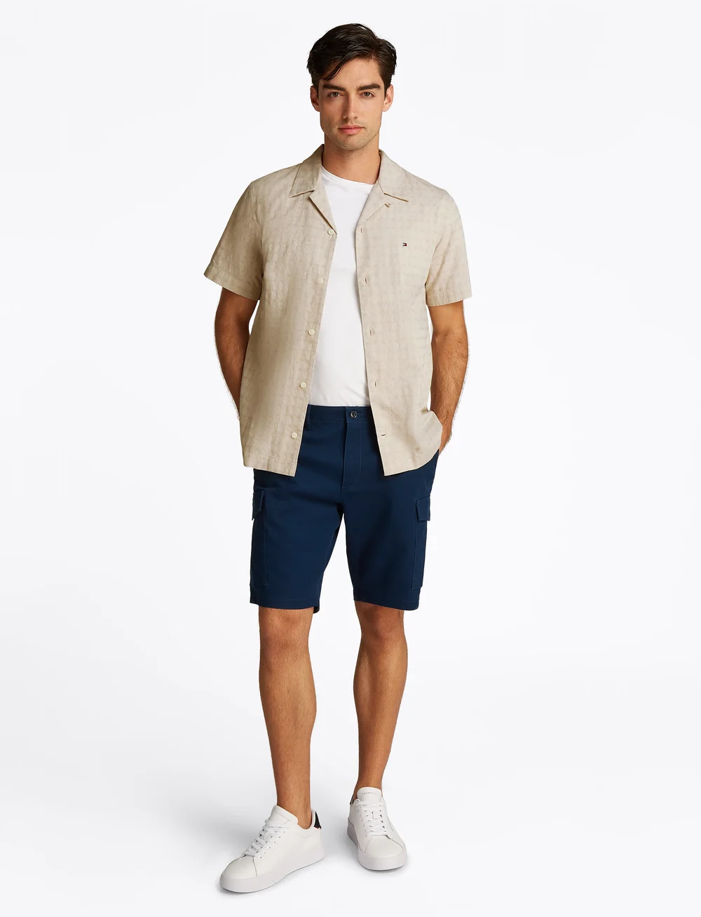 Tommy Hilfiger - COTTON LINEN DOBBY SS RF SHIRT - hørskjorter - ivory silk - 3
