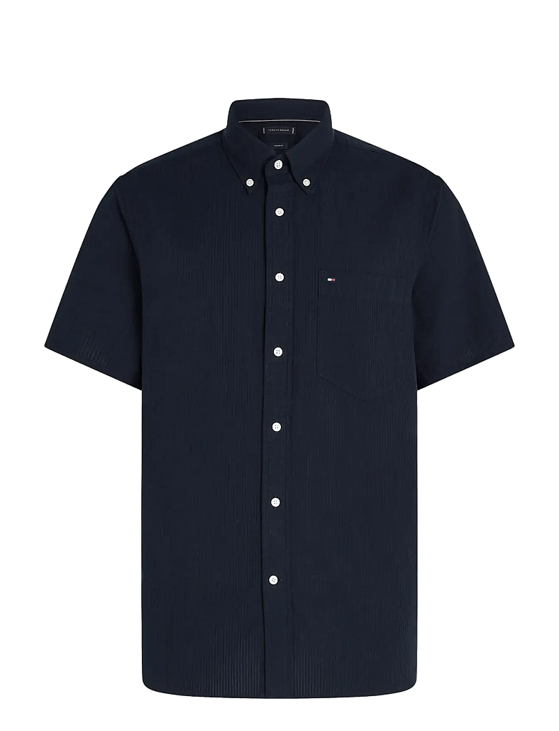 Tommy Hilfiger - SEERSUCKER SOLID SS RF SHIRT - kurzarmhemden - desert sky - 1