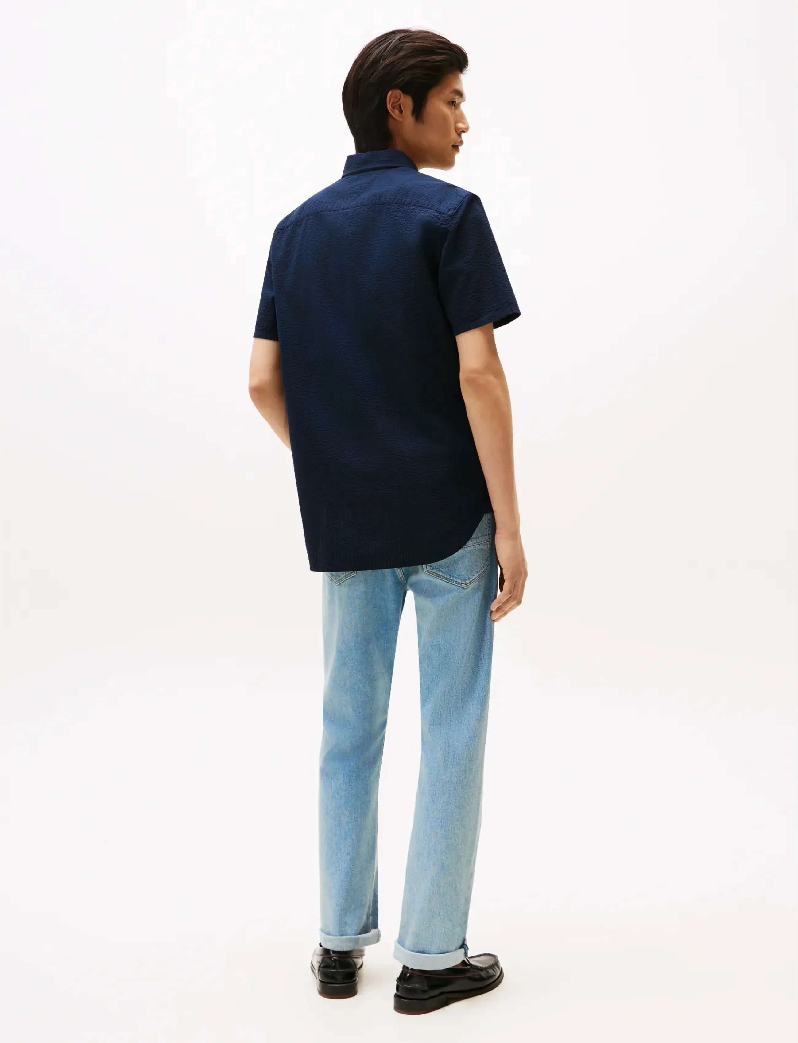 Tommy Hilfiger - SEERSUCKER SOLID SS RF  SHIRT - kortärmade skjortor - desert sky - 3