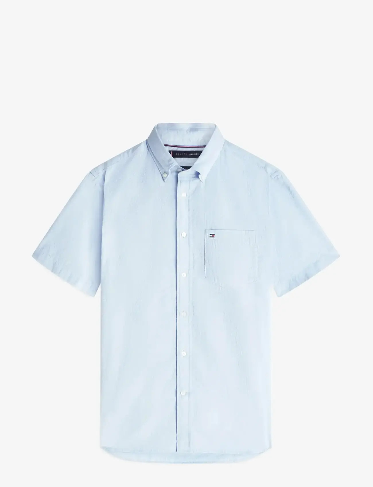 Tommy Hilfiger - SEERSUCKER SOLID SS RF  SHIRT - kortærmede skjorter - sweet blue - 1