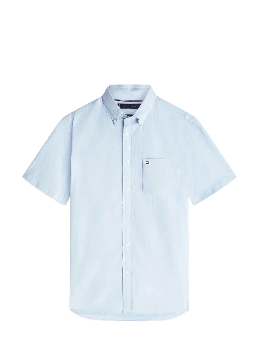 Tommy Hilfiger - SEERSUCKER SOLID SS RF SHIRT - kurzarmhemden - sweet blue - 1