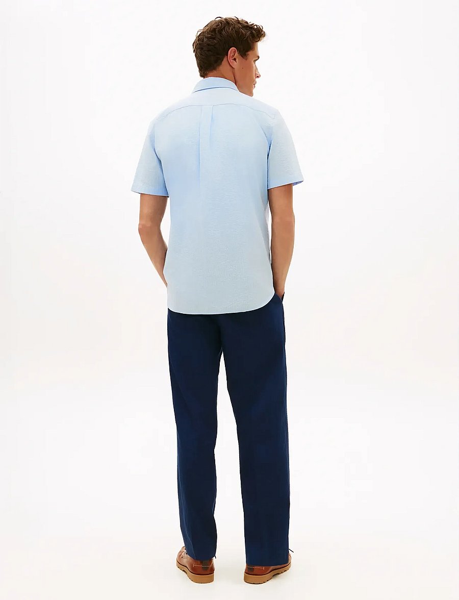 Tommy Hilfiger - SEERSUCKER SOLID SS RF SHIRT - kurzarmhemden - sweet blue - 2