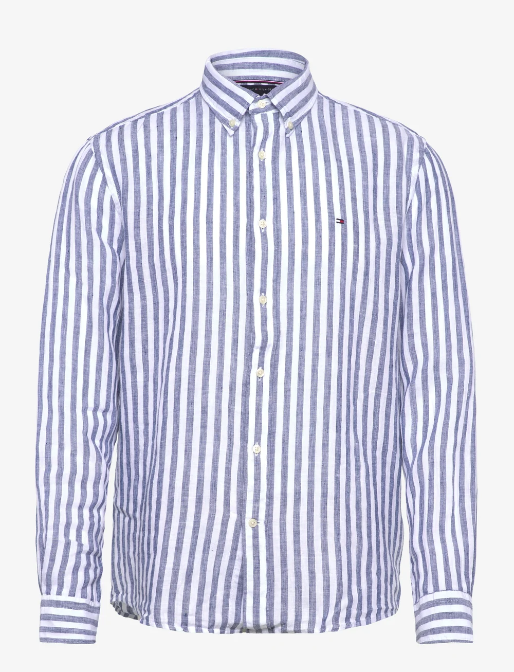 Tommy Hilfiger - LINEN ESSENTIAL STRIPE RF SHIRT - stribede skjorter - desert sky / optic white - 1
