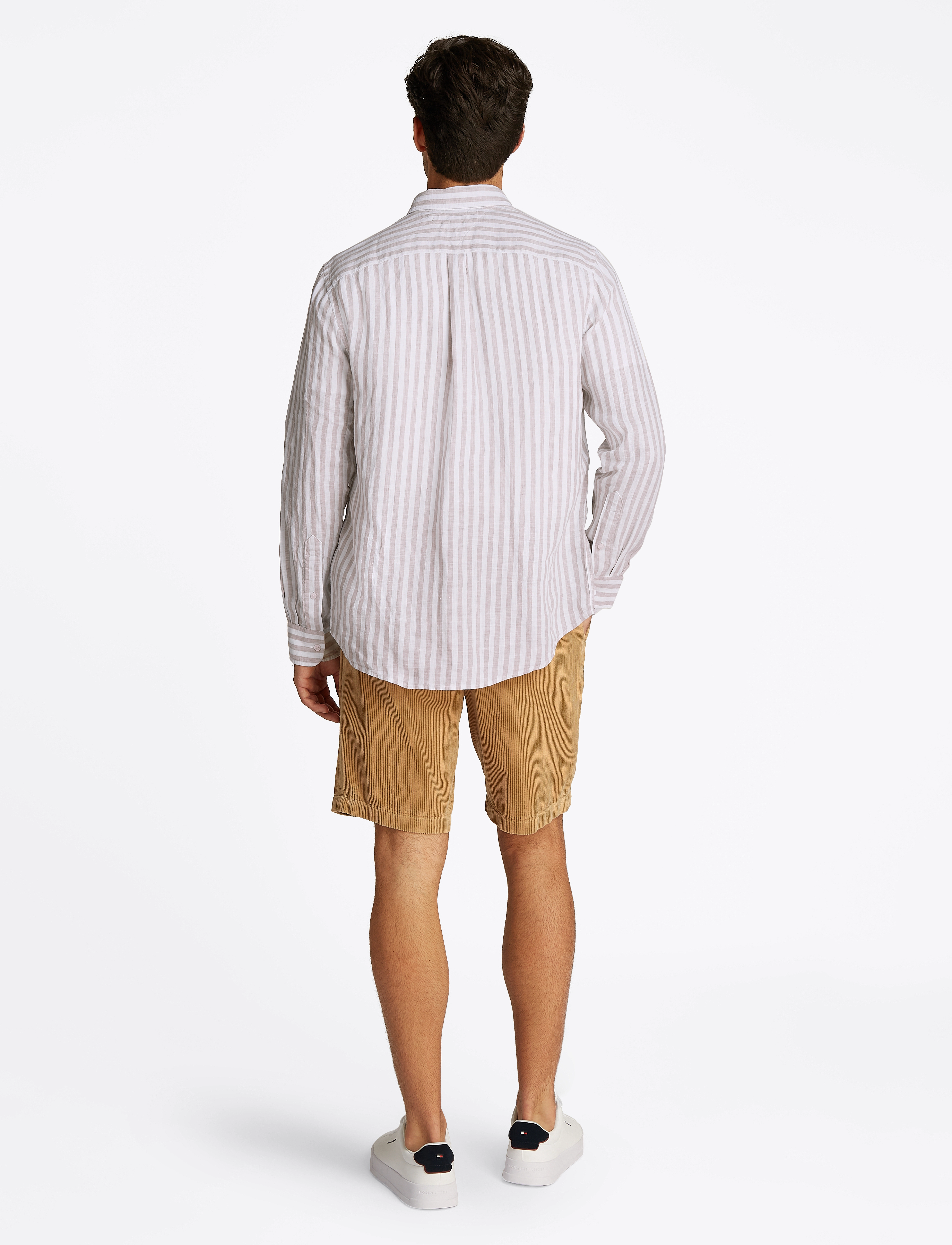 Tommy Hilfiger - LINEN ESSENTIAL STRIPE RF SHIRT - sandalwood / optic white - 3