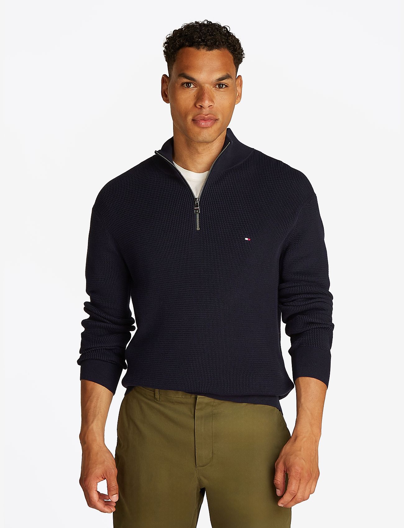 Tommy Hilfiger - RACKING STRUCTURE ZIP MOCK - desert sky - 2