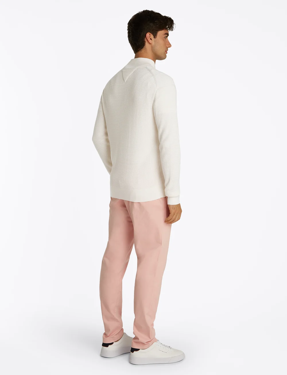 Tommy Hilfiger - RACKING STRUCTURE ZIP MOCK - pullover mit halbem reißverschluss - ivory petal - 2