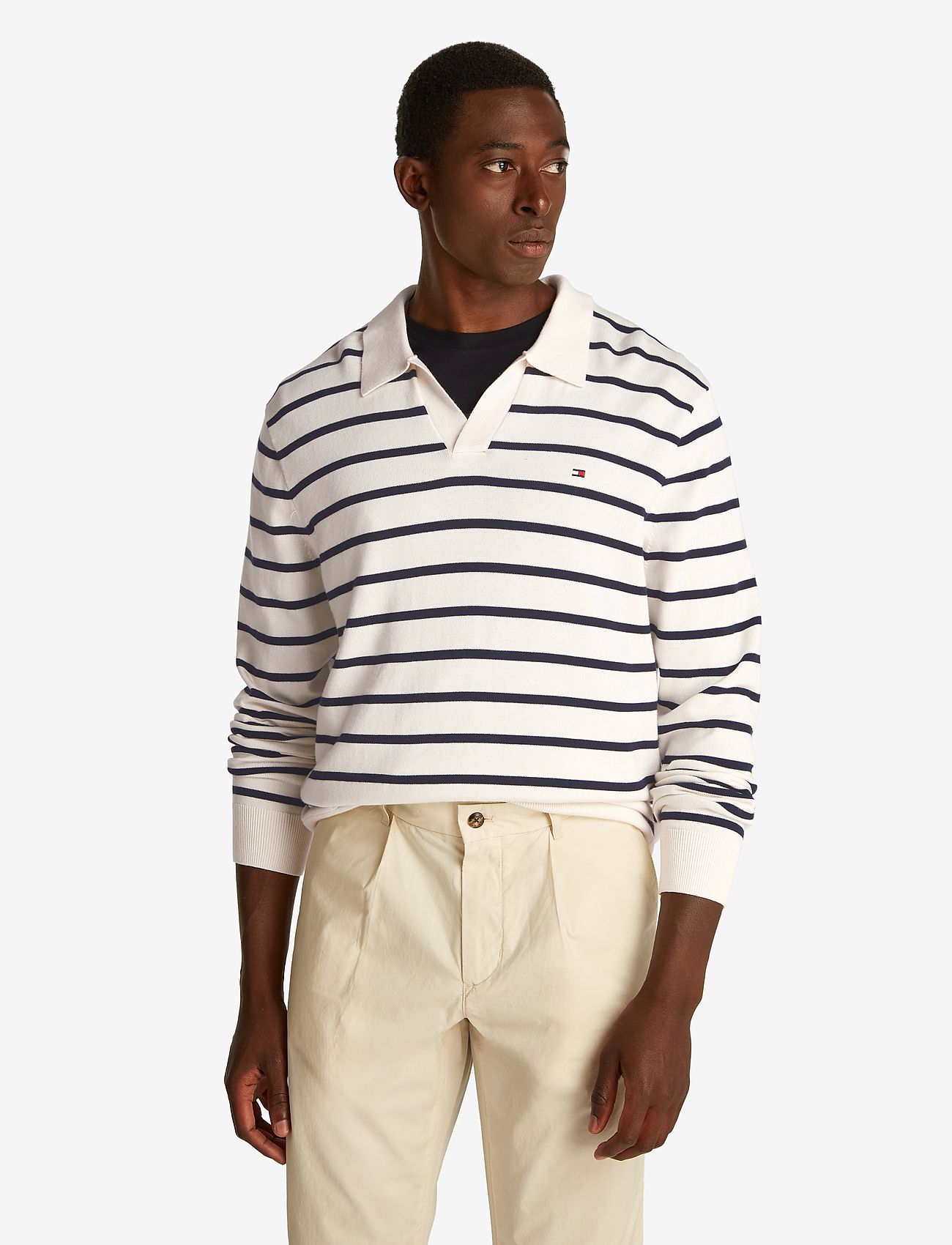 Tommy Hilfiger - ESSENTIAL COTTON LS JONNY COLLAR - ivory petal / desert sky - 0