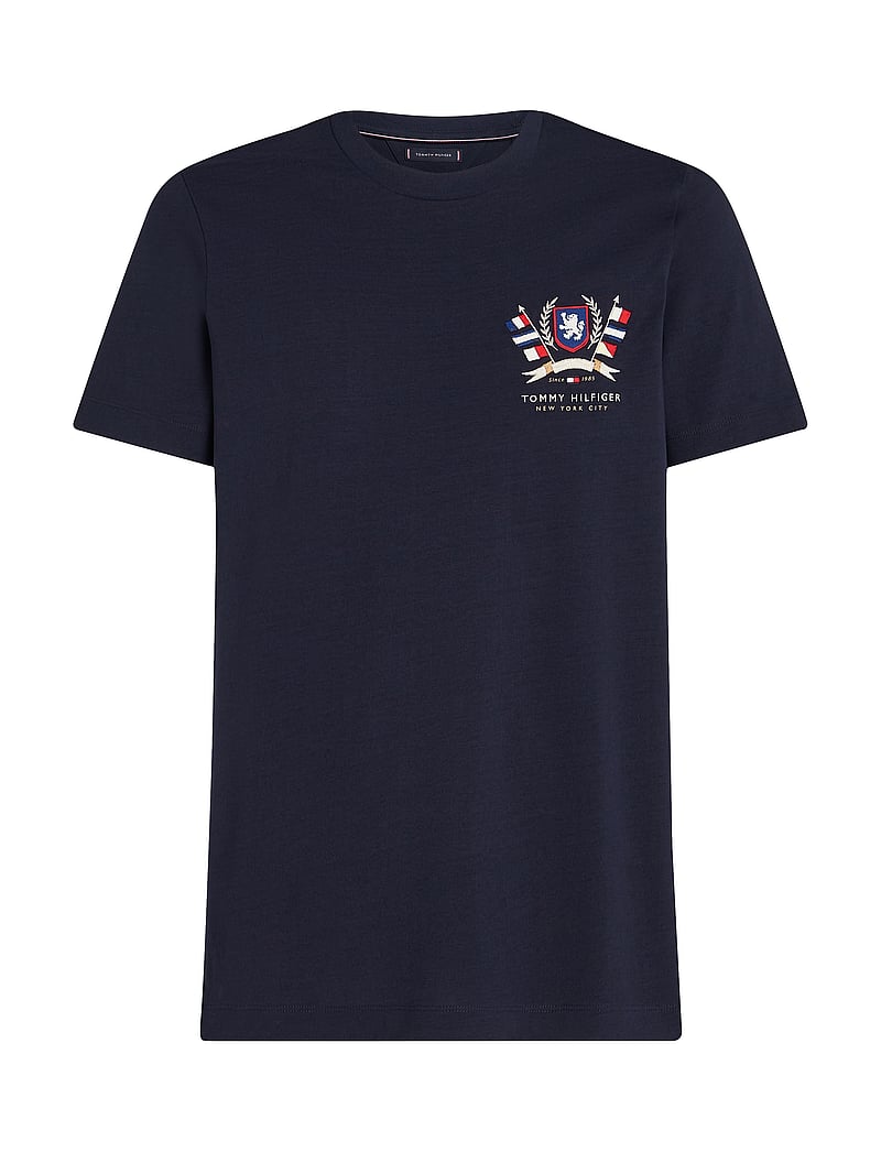 Tommy Hilfiger - HILFIGER COLOUR CREST TEE - kortærmede t-shirts - desert sky - 1