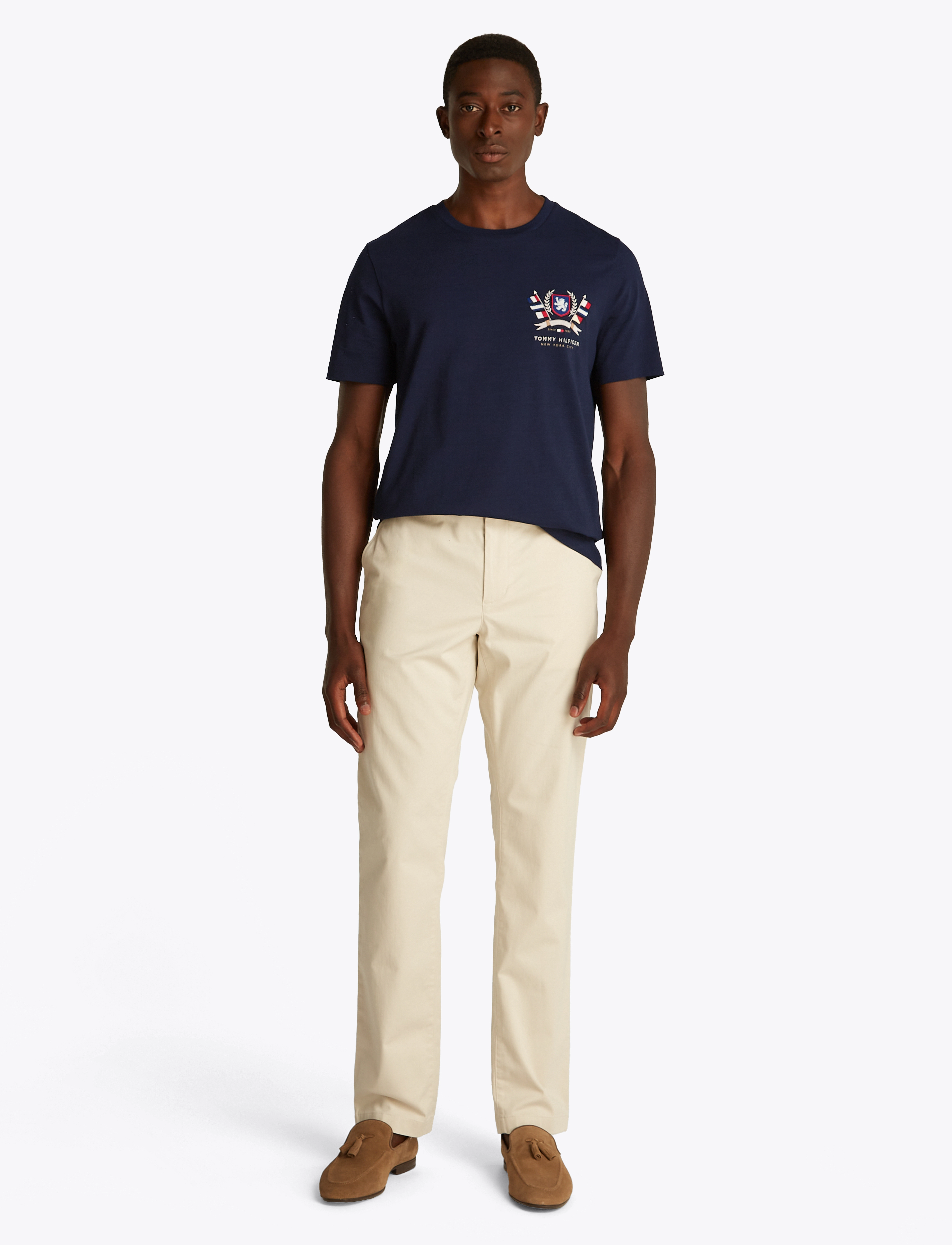 Tommy Hilfiger - HILFIGER COLOUR CREST TEE - basic t-shirts - desert sky - 5
