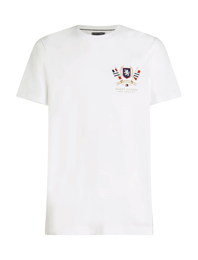 Tommy Hilfiger - HILFIGER COLOUR CREST TEE - kortærmede t-shirts - white - 1