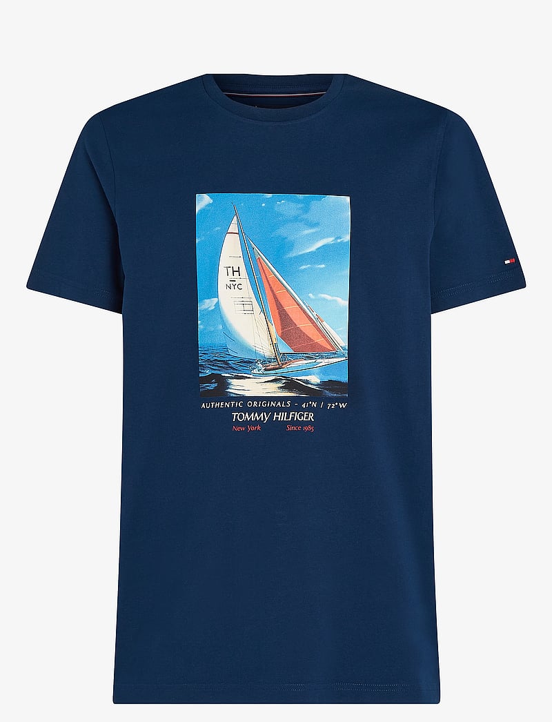 Tommy Hilfiger - HILFIGER COLOR PHOTO PRINT TEE - lühikeste varrukatega t-särgid - night sky - 1