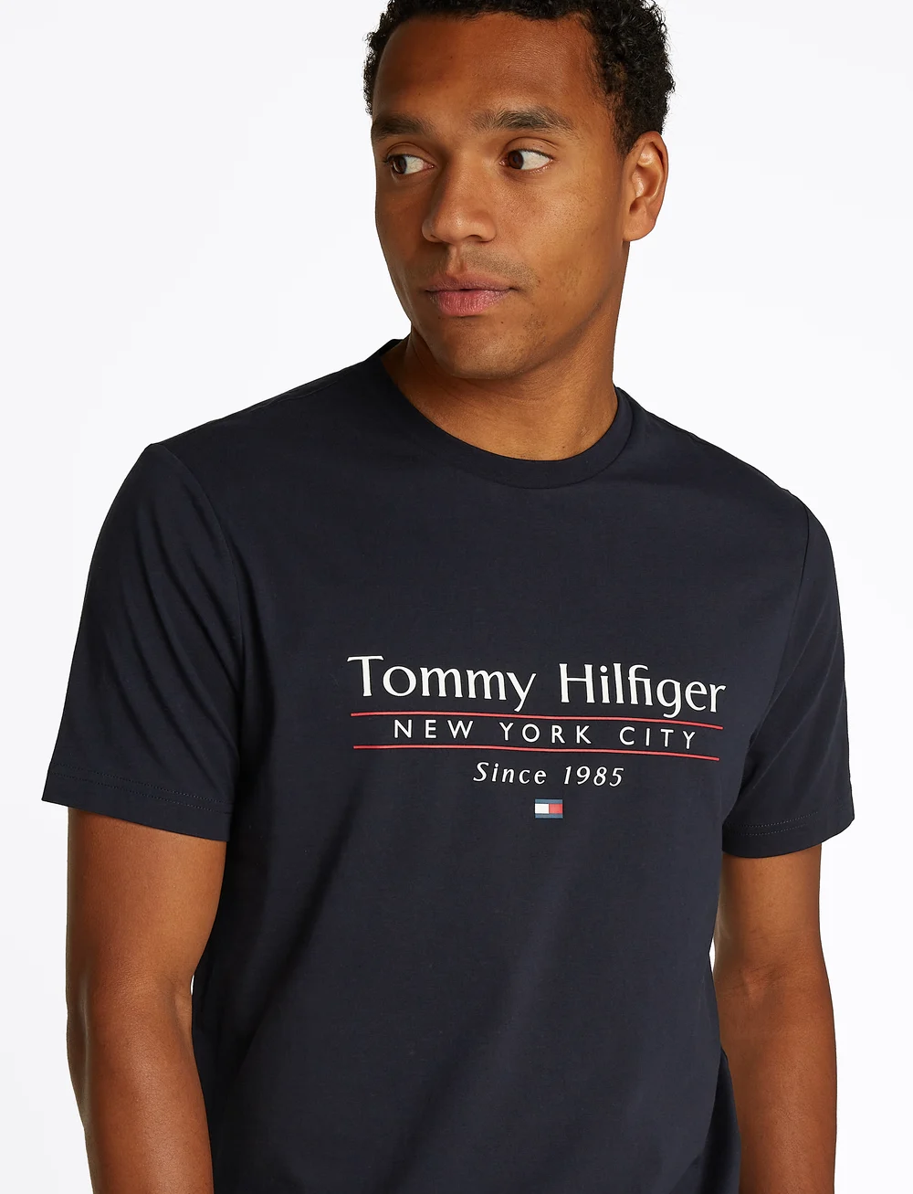 Tommy Hilfiger - HILFIGER CENTER STACK TEE - short-sleeved t-shirts - desert sky - 3