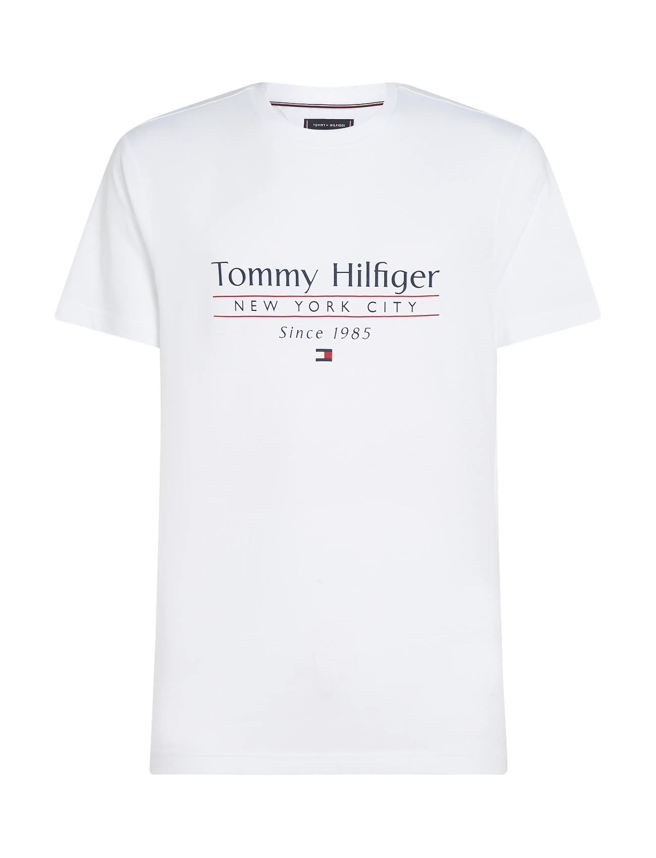Tommy Hilfiger - HILFIGER CENTER STACK TEE - sügisesed riided - white - 0