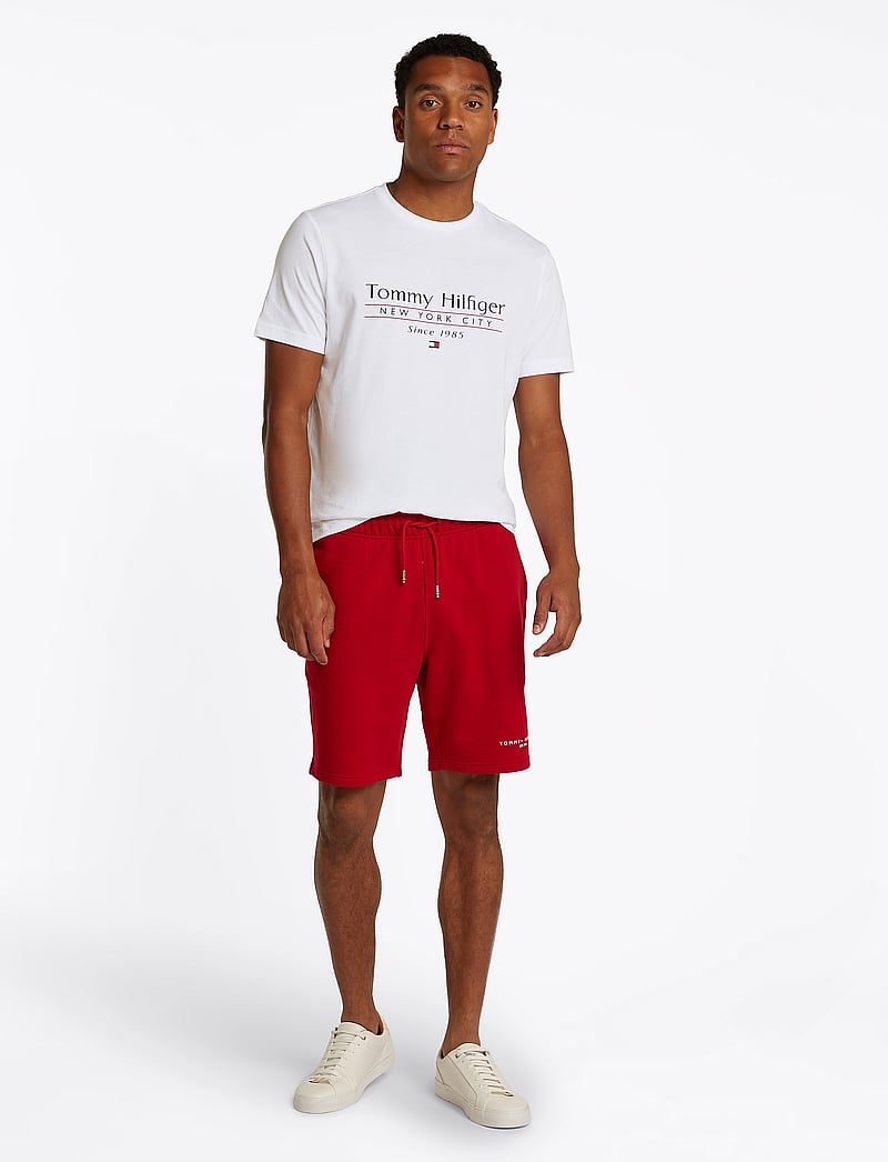 Tommy Hilfiger - HILFIGER CENTER STACK TEE - kortærmede t-shirts - white - 0