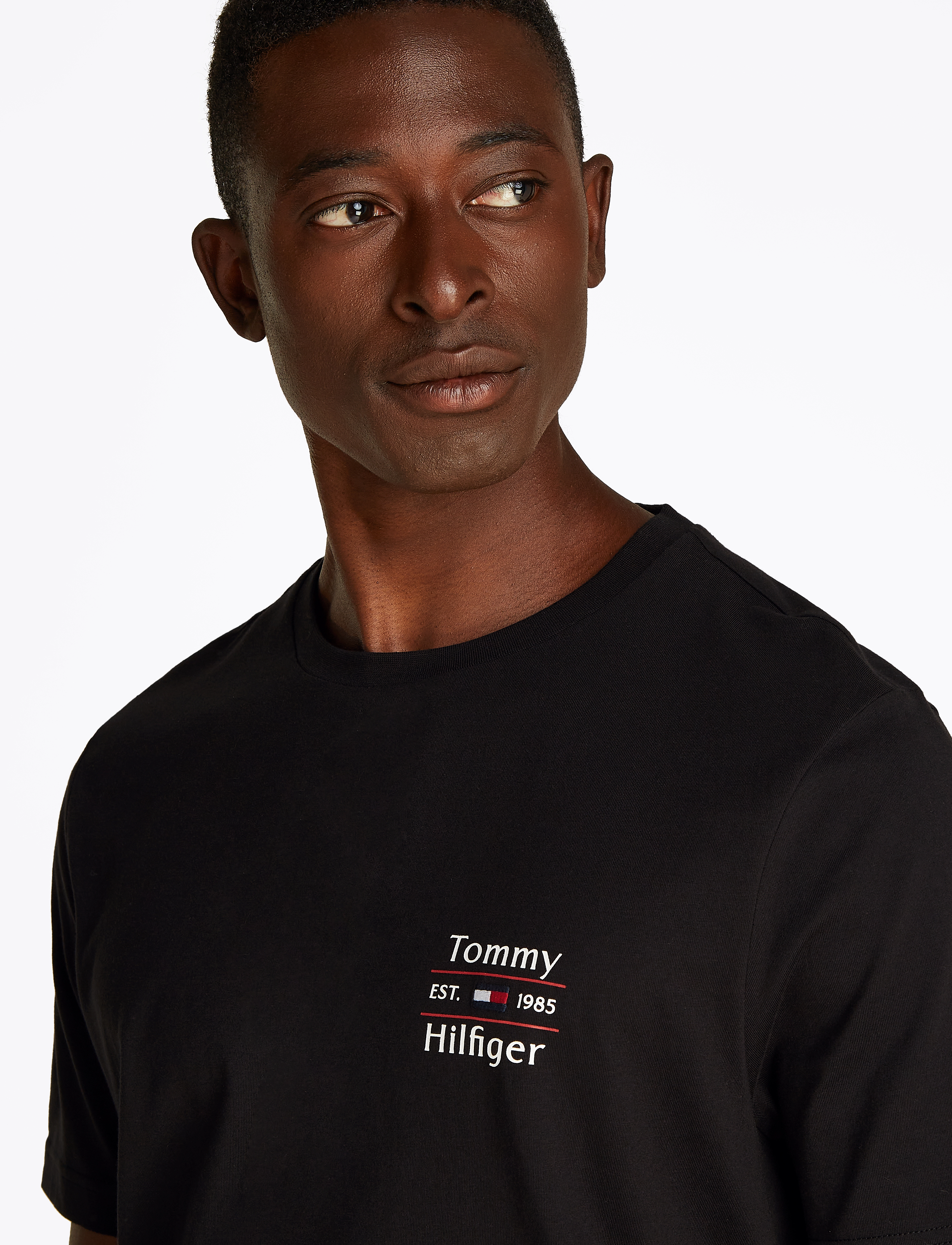 Tommy Hilfiger - HILFIGER STACK TEE - kortärmade t-shirts - black - 4