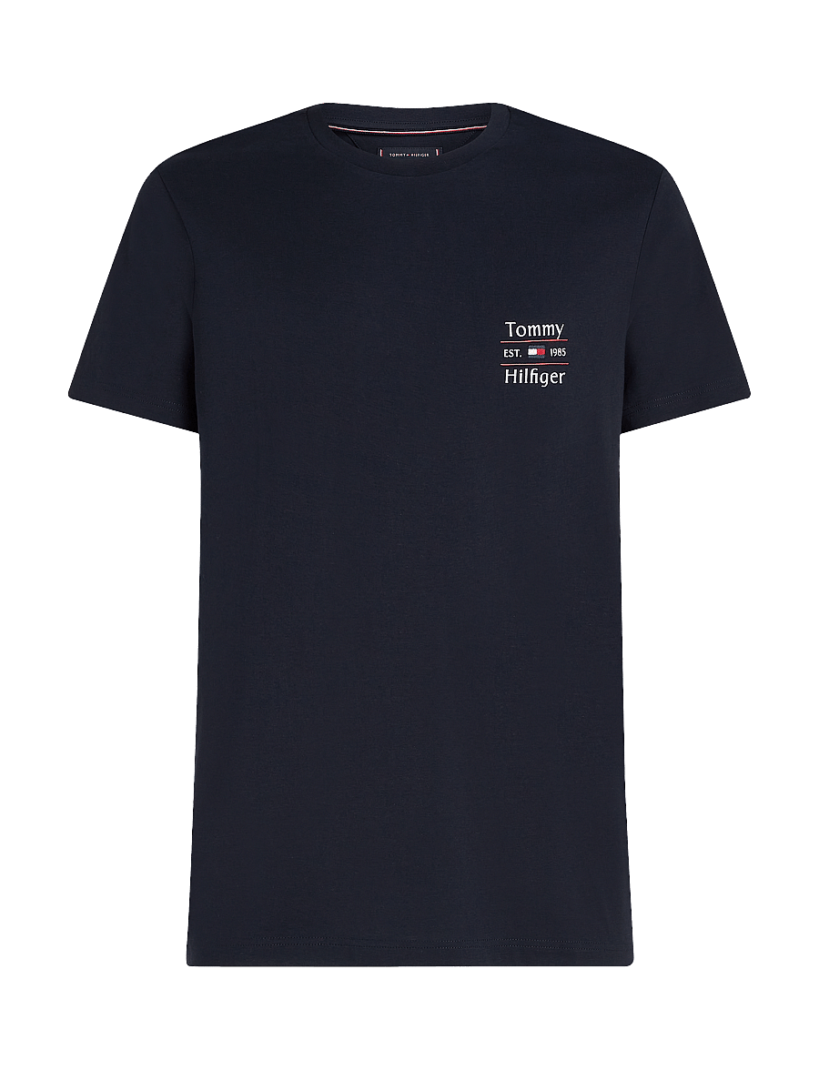 Tommy Hilfiger - HILFIGER STACK TEE - kortärmade t-shirts - desert sky - 1