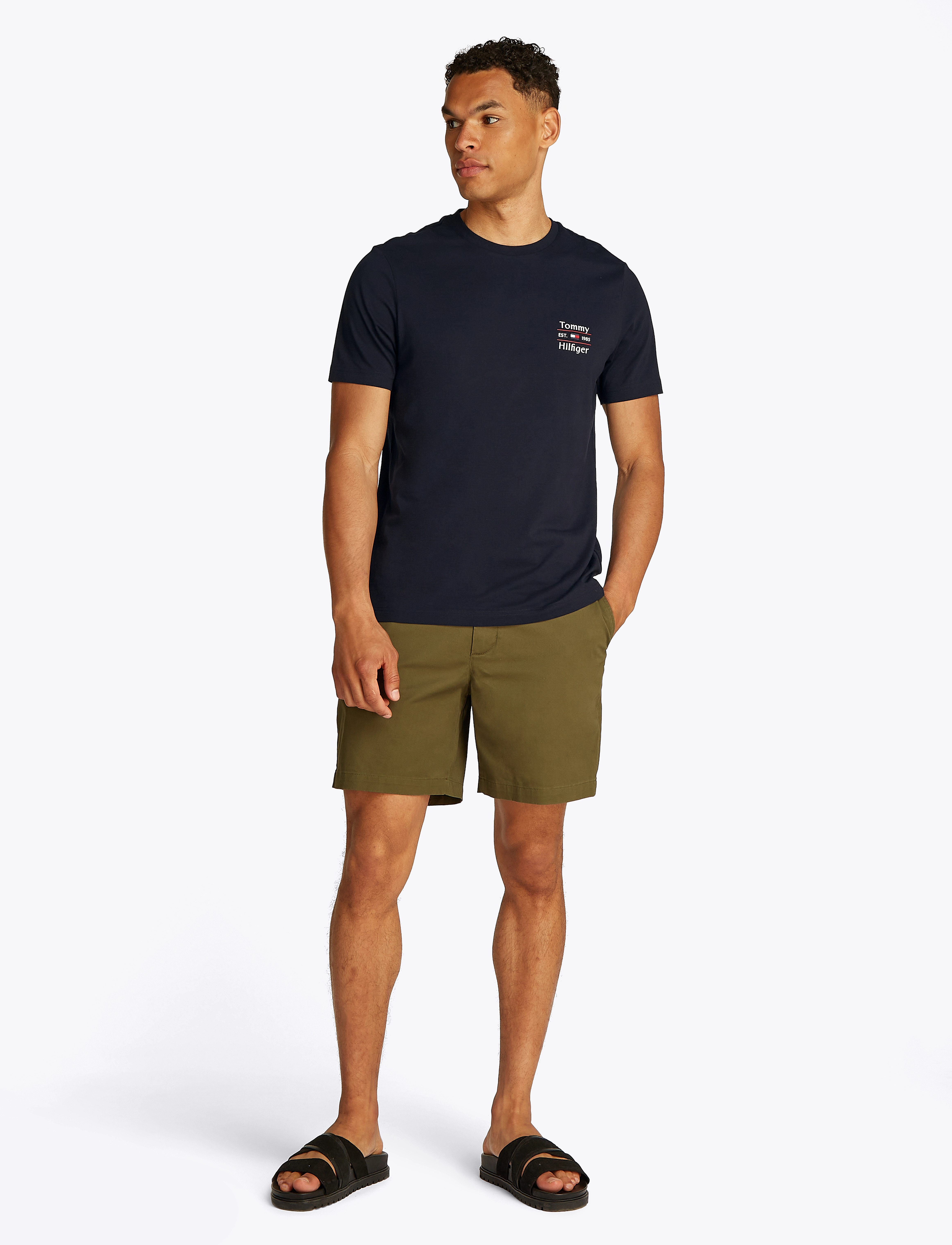Tommy Hilfiger - HILFIGER STACK TEE - short-sleeved t-shirts - desert sky - 4