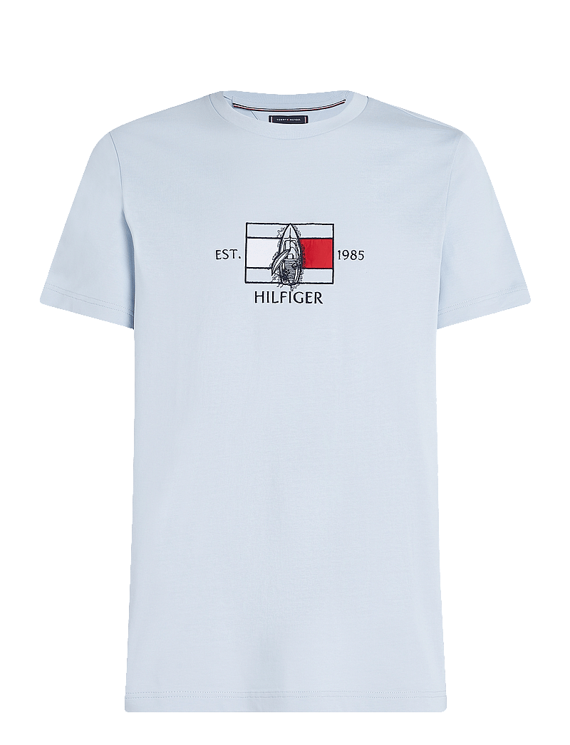 Tommy Hilfiger - HILFIGER FLAG SAILING TEE - lyhythihaiset - breezy blue - 1