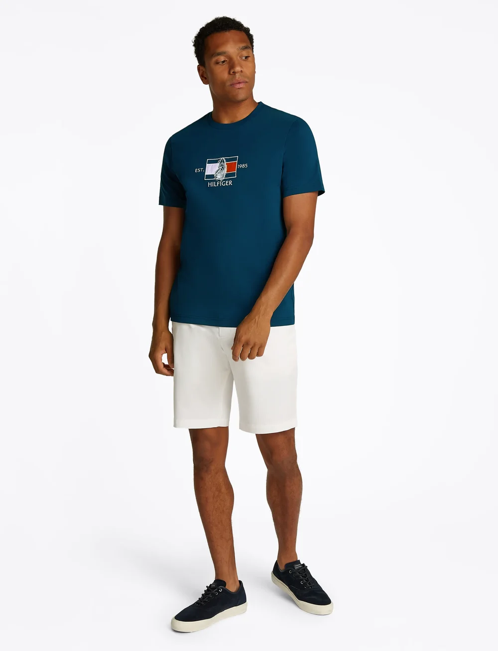 Tommy Hilfiger - HILFIGER FLAG SAILING TEE - marškinėliai trumpomis rankovėmis - night sky - 0