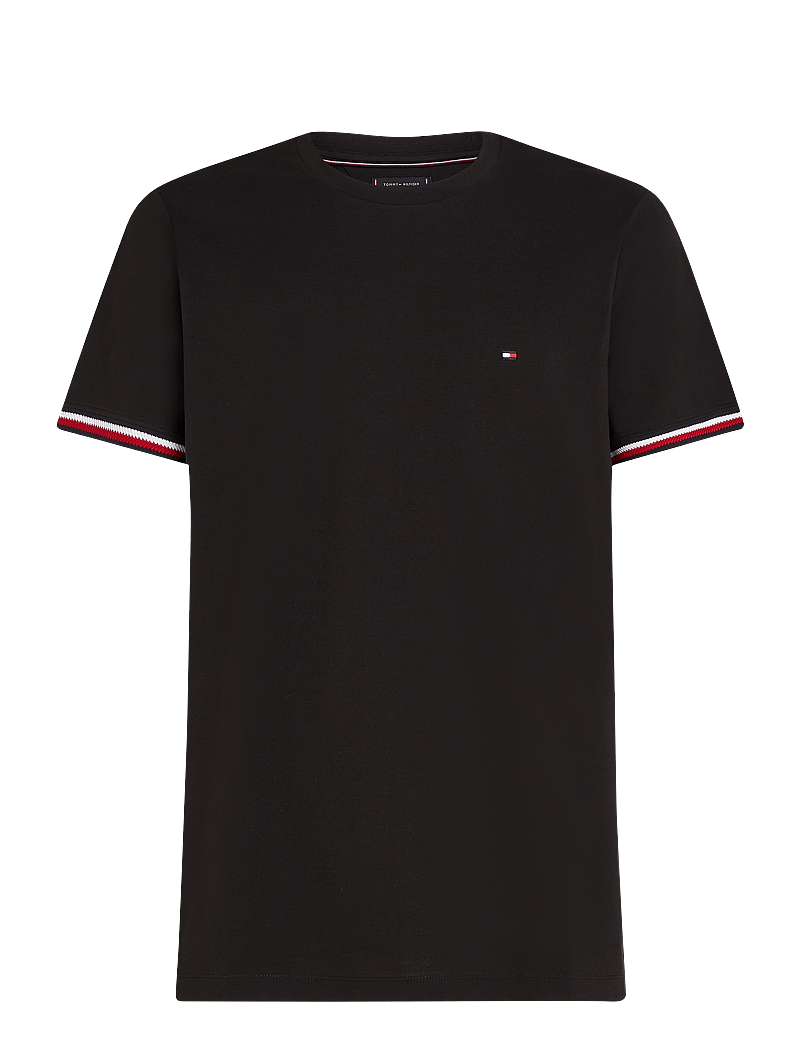 Tommy Hilfiger - GLOBAL STRIPE CUFF TEE - kurzärmelig - black - 1