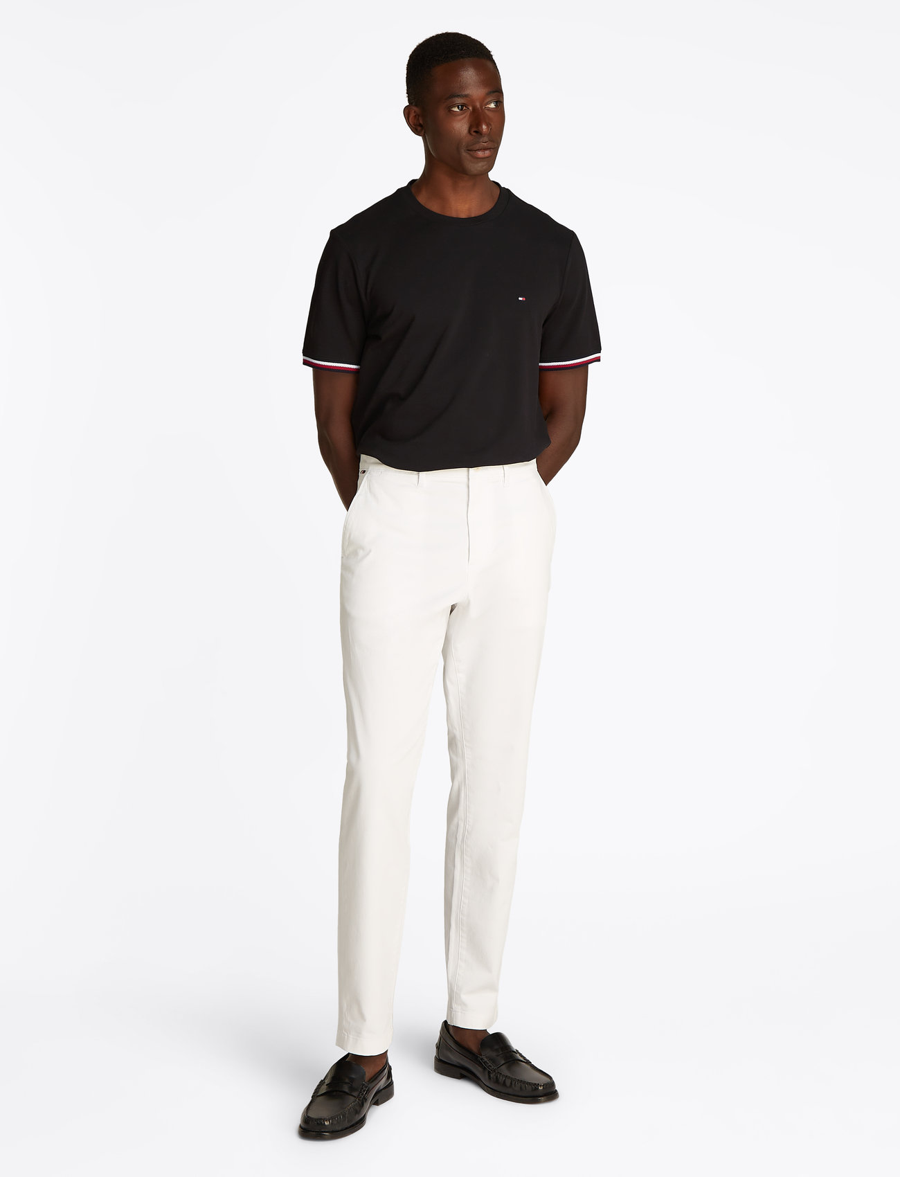 Tommy Hilfiger - GLOBAL STRIPE CUFF TEE - sügisesed riided - black - 1