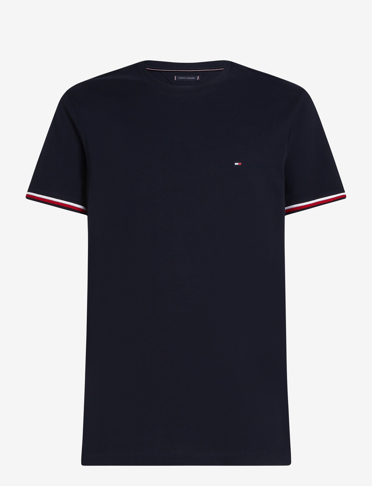 Tommy Hilfiger - GLOBAL STRIPE CUFF TEE - kortærmede t-shirts - desert sky - 1