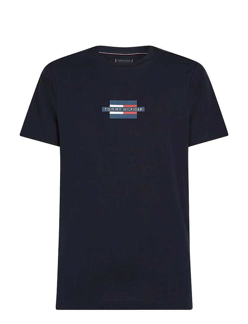 Tommy Hilfiger - FLAG BOX TEE - lyhythihaiset - desert sky - 1