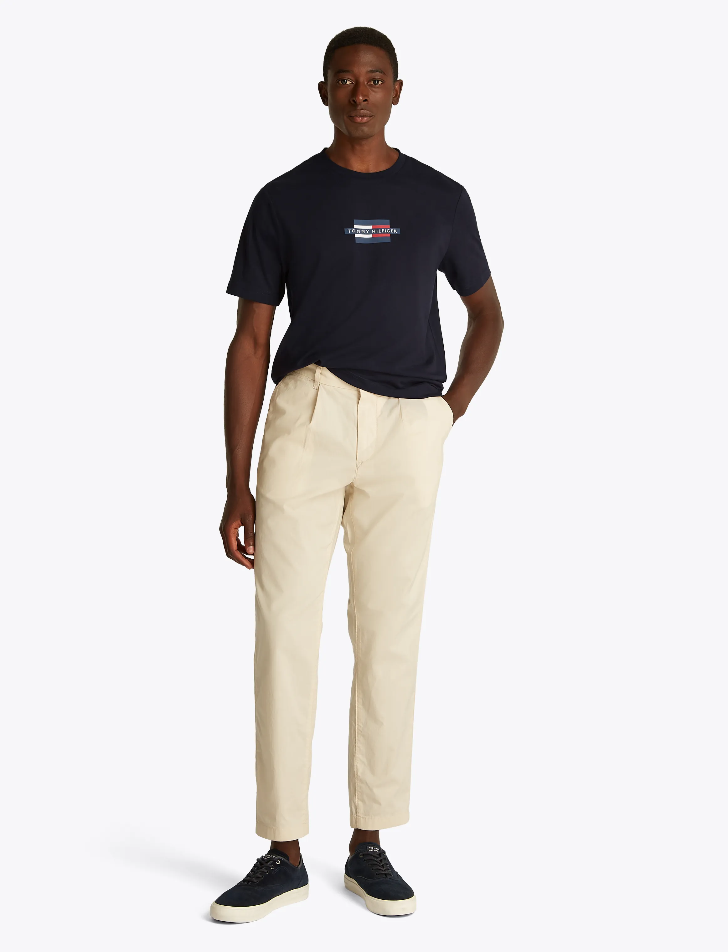 Tommy Hilfiger FLAG BOX TEE - Deals - DESERT SKY / navy