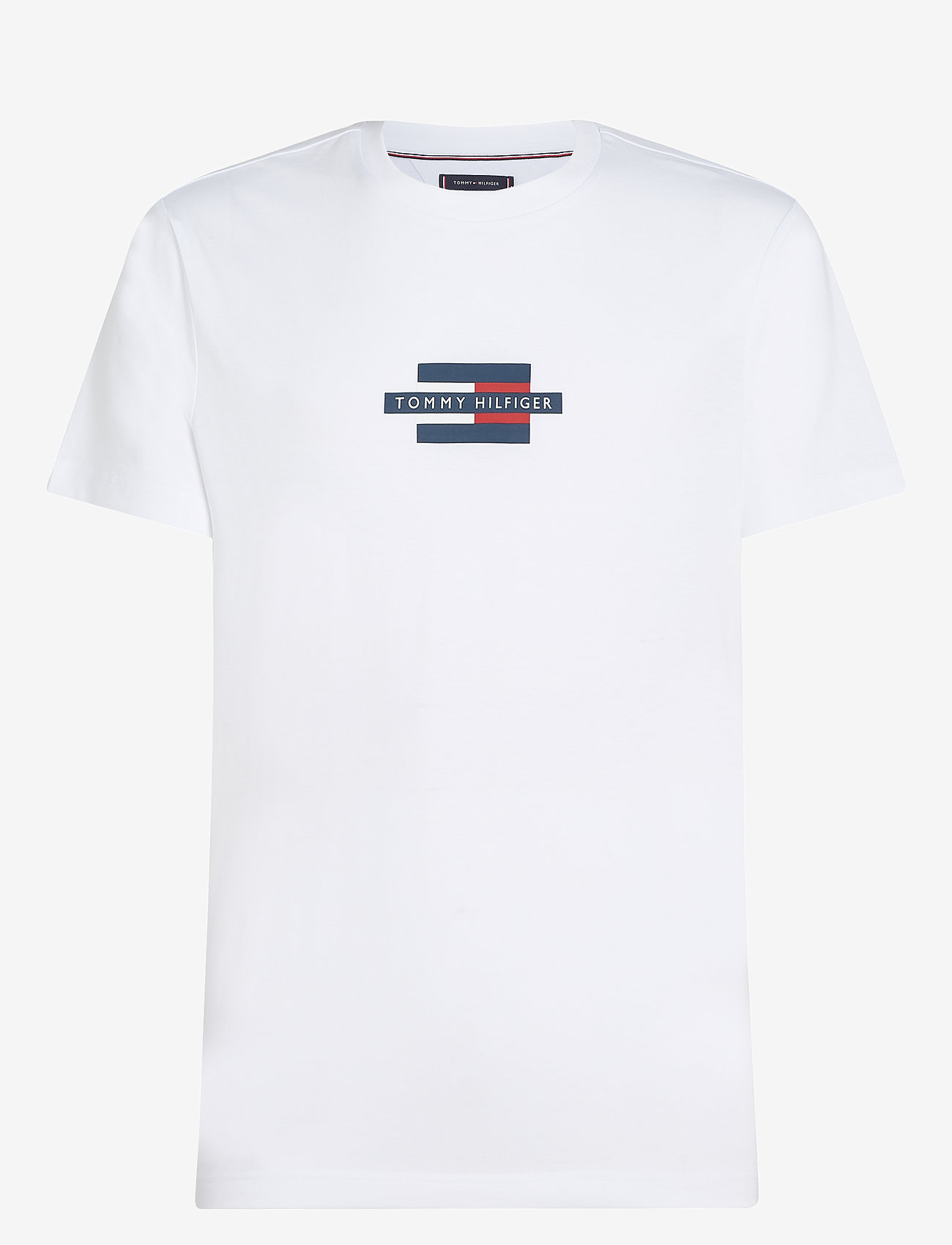 Tommy Hilfiger - FLAG BOX TEE - herbstliche kleidung - white - 0