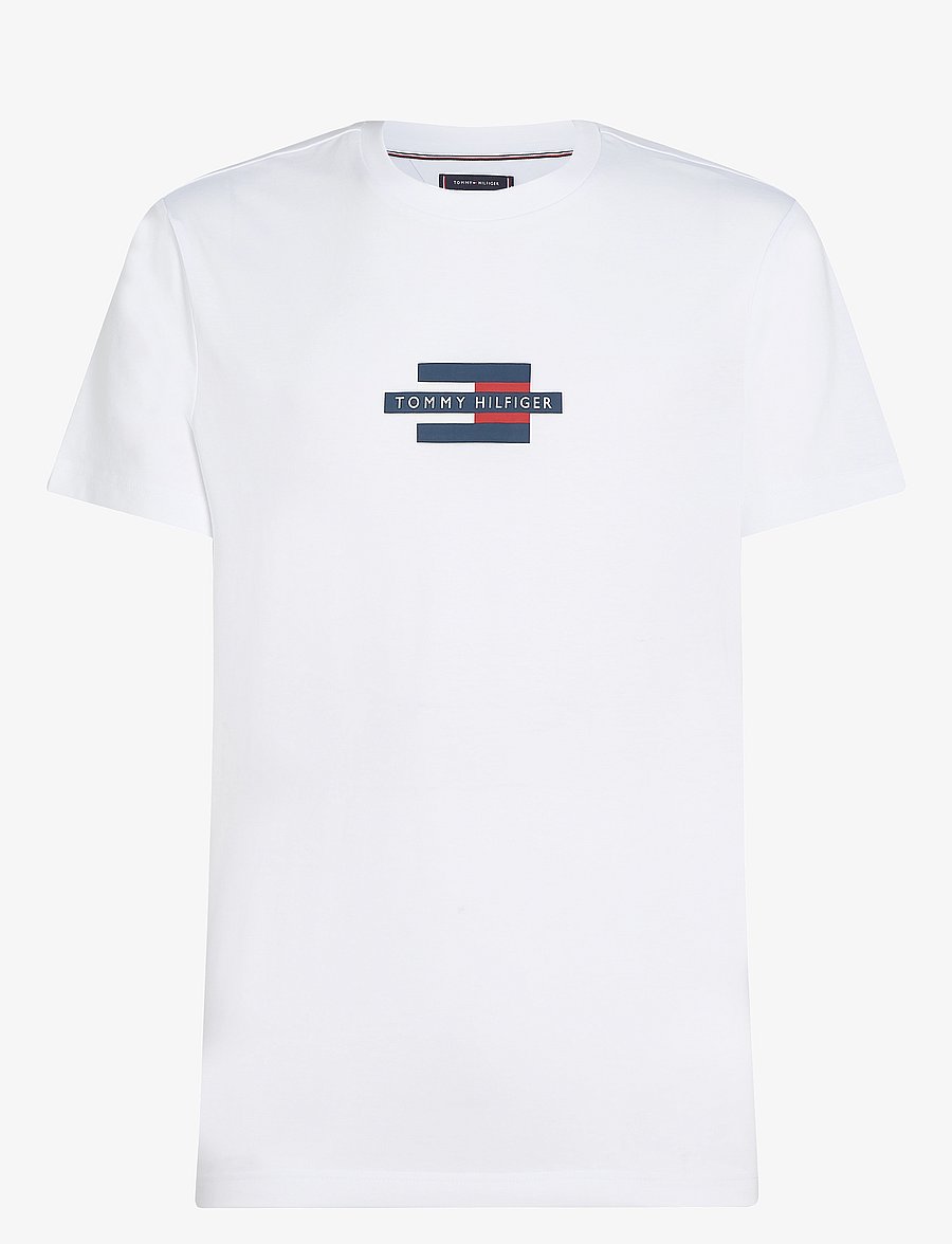 Tommy Hilfiger - FLAG BOX TEE - lühikeste varrukatega t-särgid - white - 1