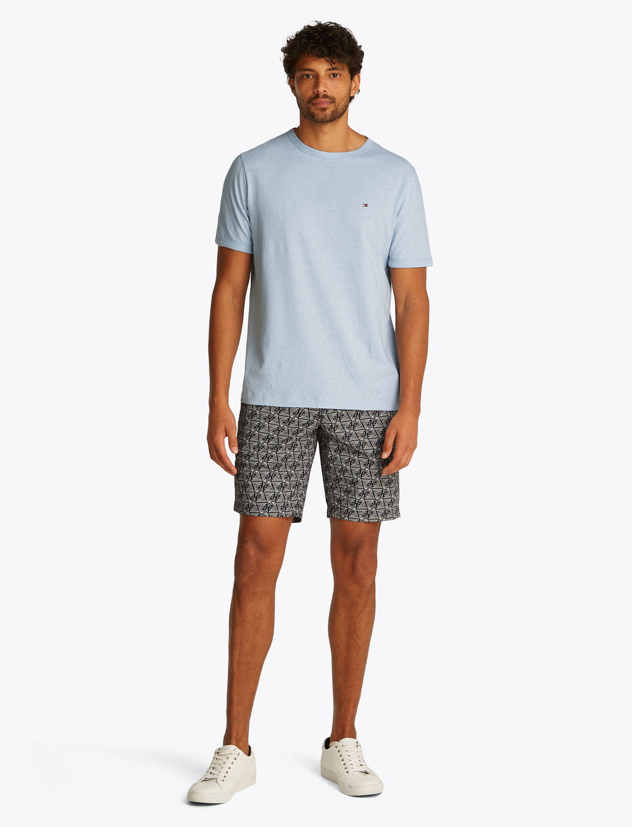 Tommy Hilfiger - COTTON LINEN TEE - kurzärmelig - breezy blue - 0