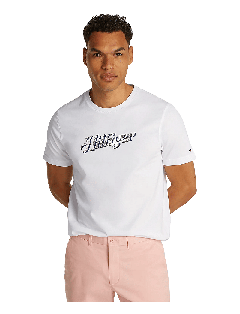 Tommy Hilfiger - HILFIGER SUMMER SCRIPT TEE - kortærmede t-shirts - white - 1