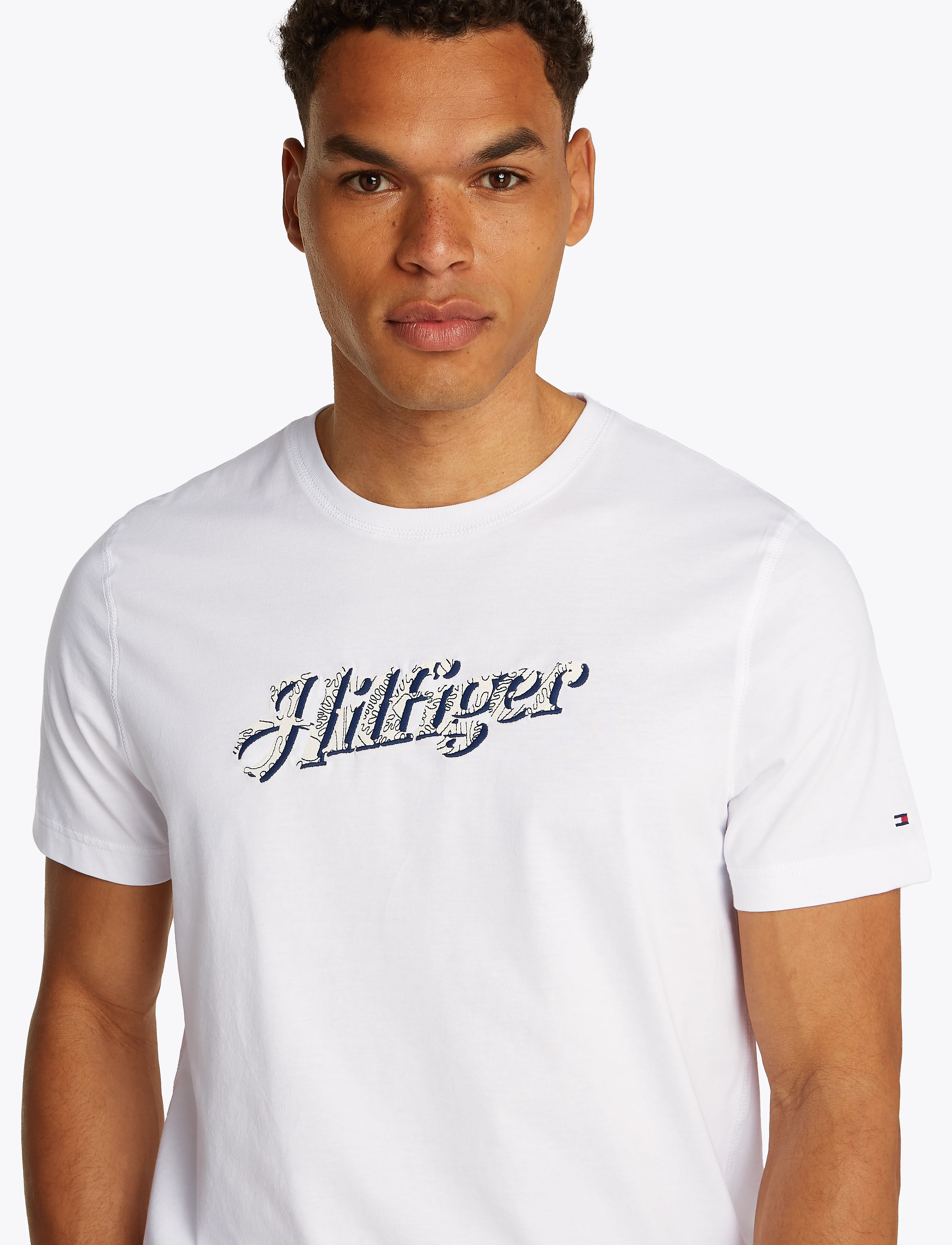 Tommy Hilfiger - HILFIGER SUMMER SCRIPT TEE - kortærmede t-shirts - white - 3