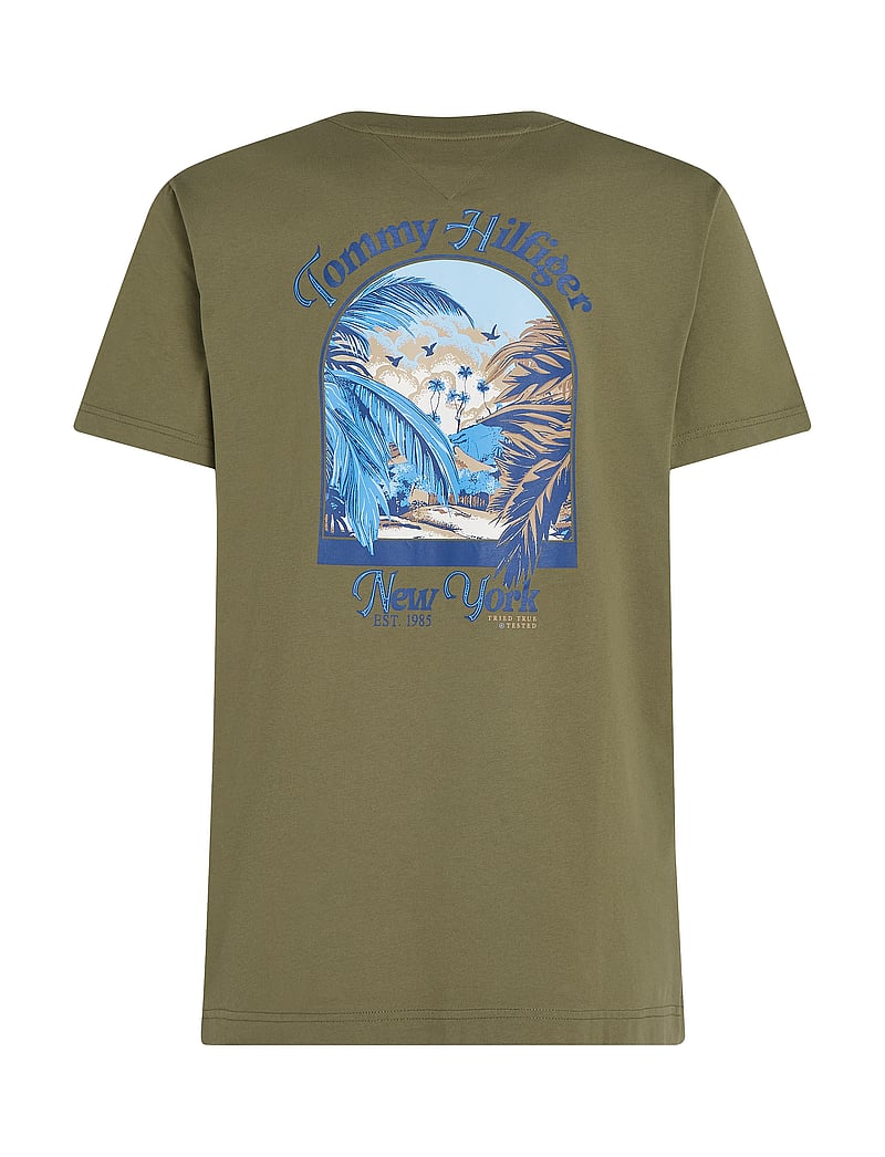 Tommy Hilfiger - HILFIGER SUMMER PHOTO TEE - kortärmade t-shirts - battle green - 4