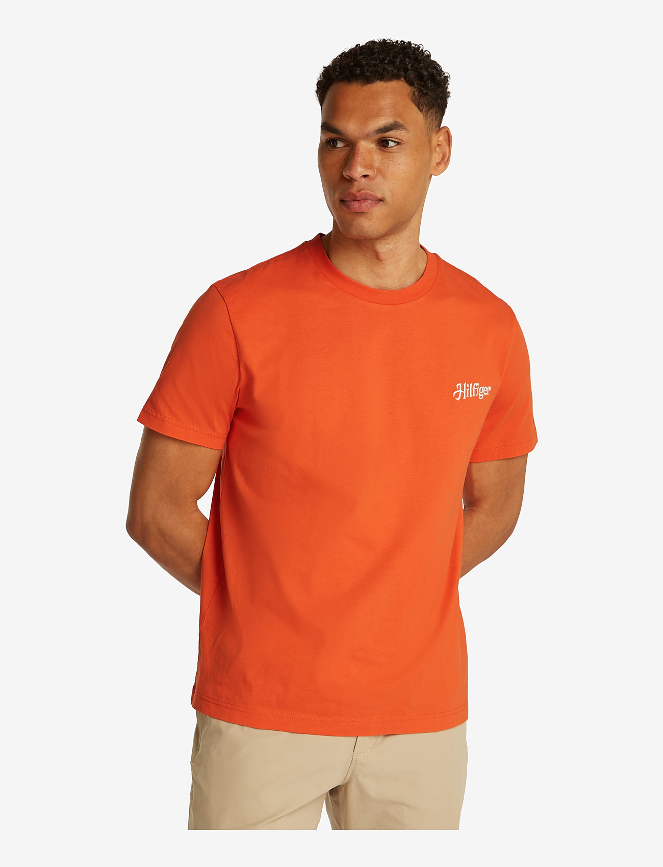 Tommy Hilfiger - HILFIGER SUMMER PHOTO TEE - kortärmade t-shirts - brilliant orange - 0