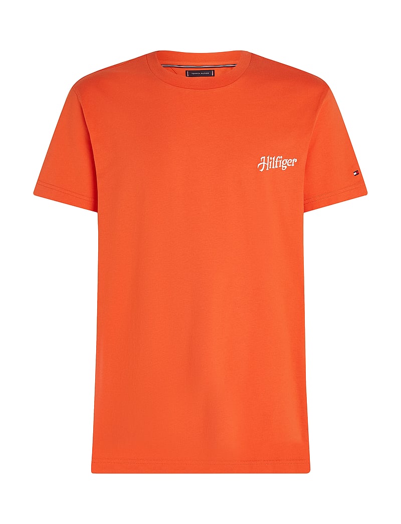Tommy Hilfiger - HILFIGER SUMMER PHOTO TEE - kortärmade t-shirts - brilliant orange - 0