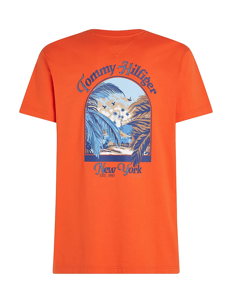 Tommy Hilfiger - HILFIGER SUMMER PHOTO TEE - kortärmade t-shirts - brilliant orange - 4