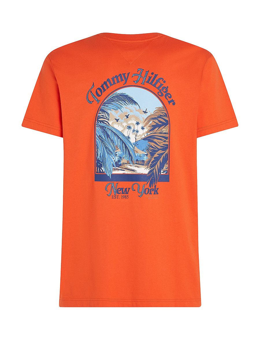 Tommy Hilfiger - HILFIGER SUMMER PHOTO TEE - brilliant orange - 4